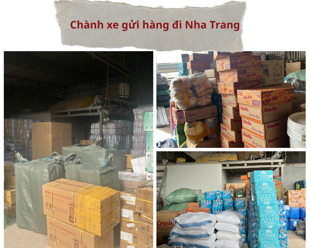 Kho hàng chành xe Sài Gòn Xuân Phát gửi hàng đi Nha Trang với nhiều loại hàng hóa được lưu trữ và sắp xếp khoa học