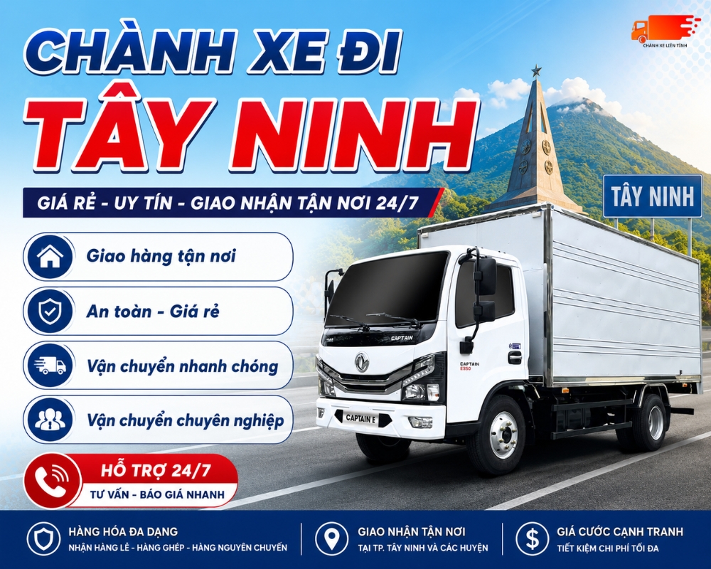 Dịch vụ chành xe đi Tây Ninh