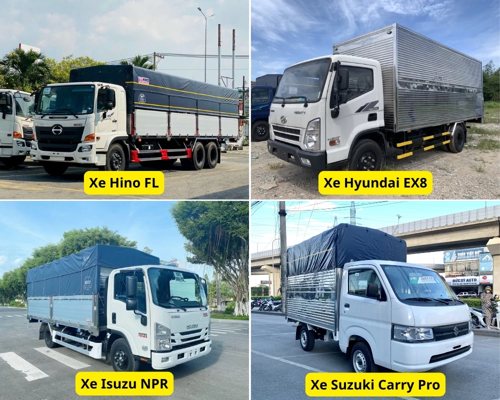 Các loại xe tải của Chành xe Sài Gòn Xuân Phát